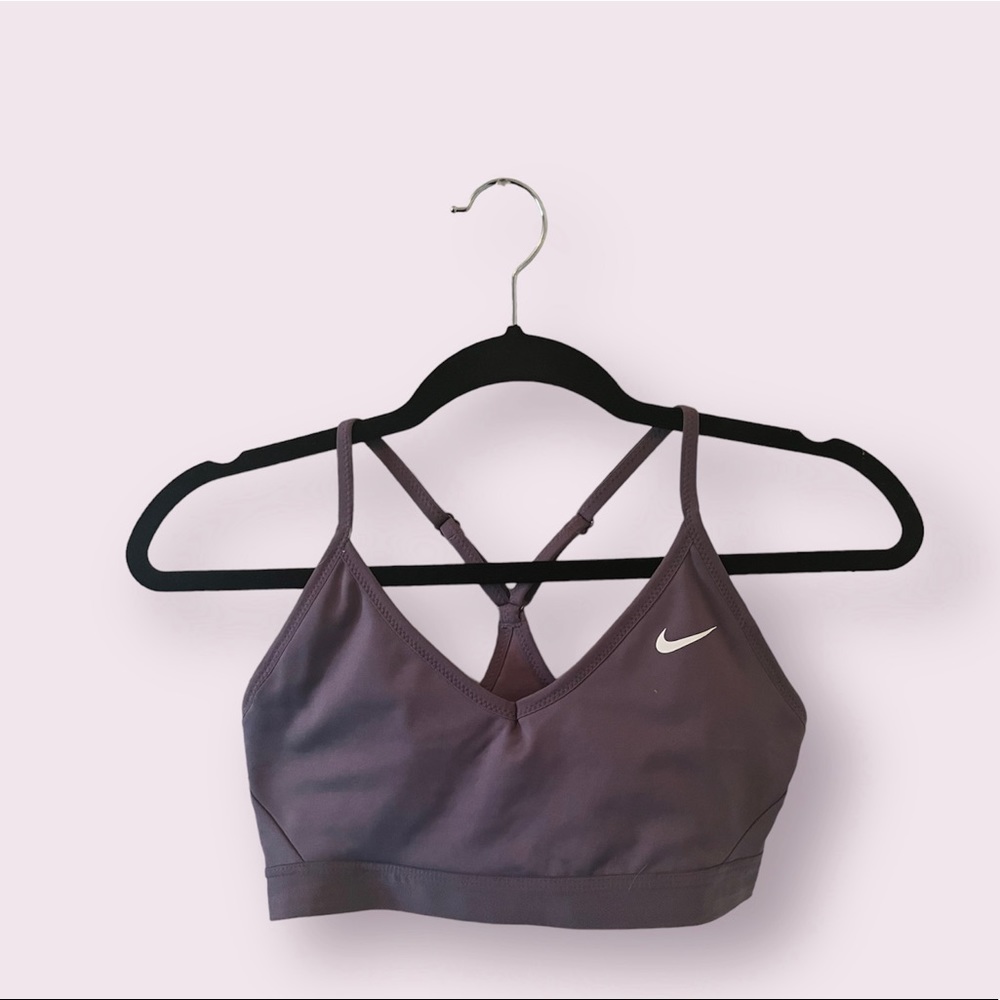 Purple racer back Nike sports bra